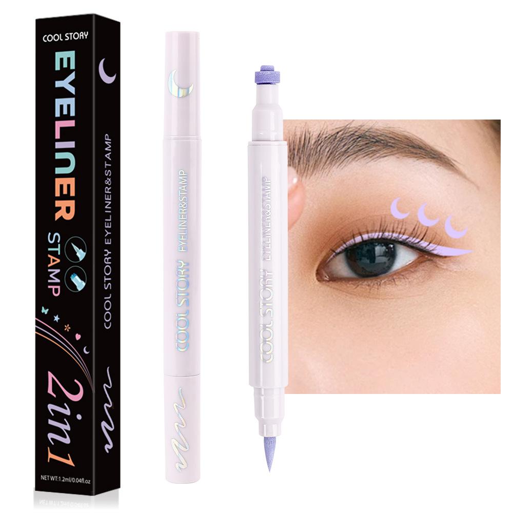 Dvojitý hrot pečetní oční linky Barva Matná 2 v 1 Tekutá oční linka Zahraniční obchod Výbušný Jihovýchodní Asijský Make-up