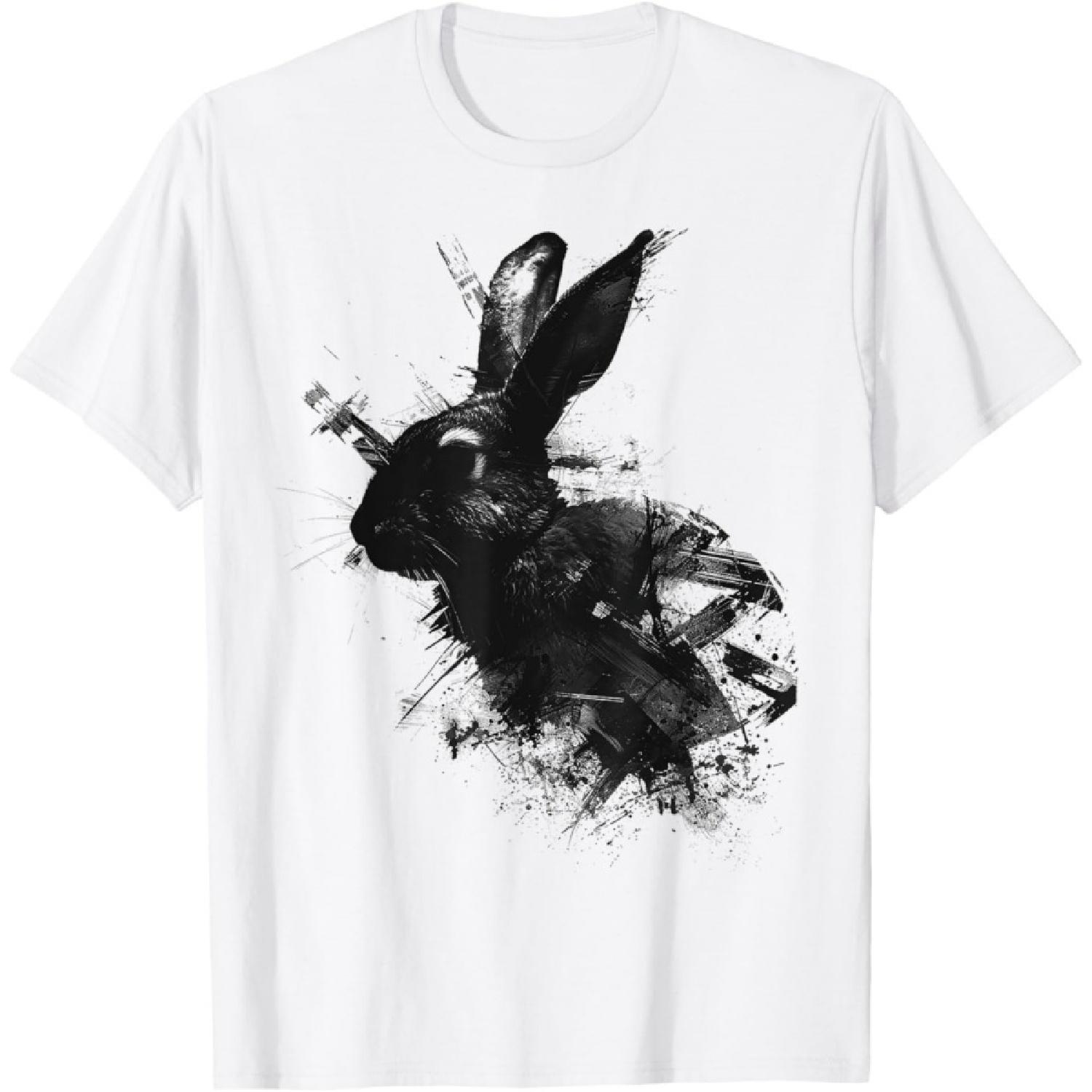 Кролик Рисунок с принтом животного Абстрактный кролик Футболка XXXXXL белый