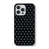 Korean INS White Polka-Dot Phone Case For iPhone 17 16 Pro 15 14 Plus 13 12 11 Pro Max X XS 7 8 Plus Black Shockproof Soft Cover