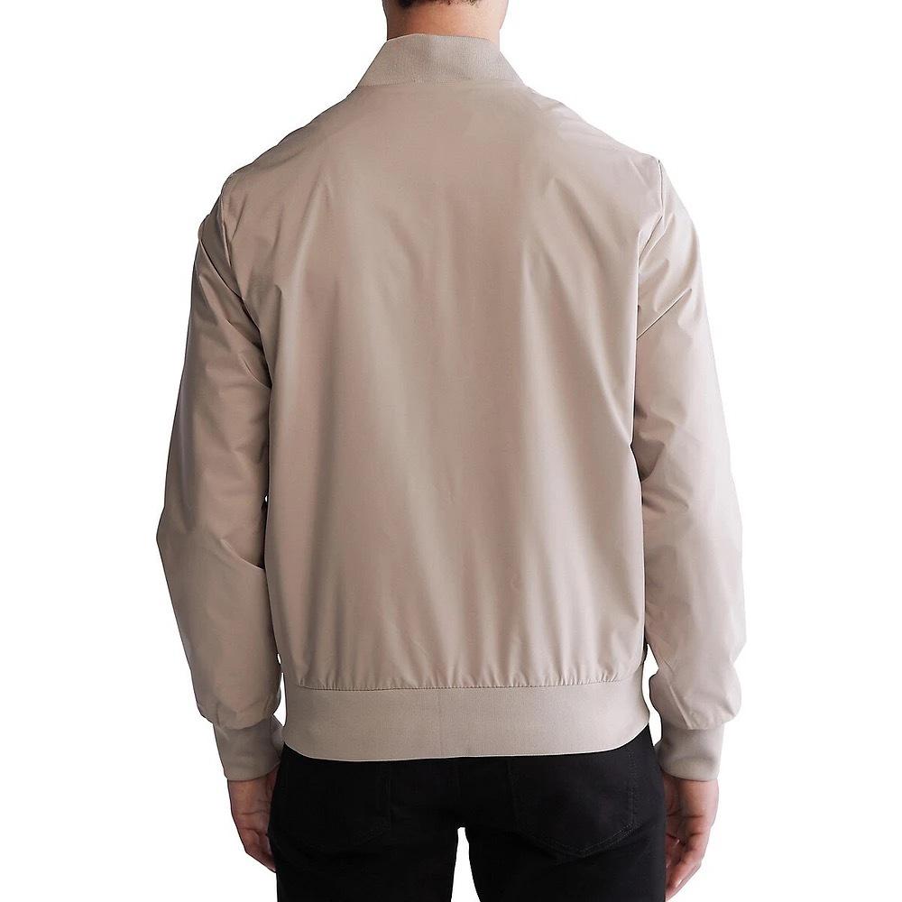Calvin Klein Solid Color Minimalist Comfortable Windproof Baseball Collar Zipper Long Sleeve Jacket Men Jackets Khaki 40FP512-020