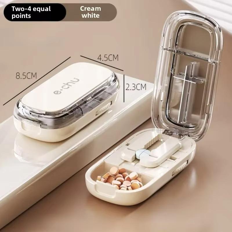 Adjustable Quartering Pill Cutter Storage Box Portable Drug Tablet Medicine Dustproof Divider Organizer Crusher Pill Cutter