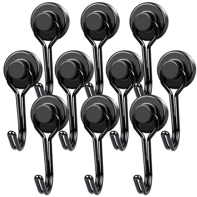 10 ganchos magnéticos para pendurar, força máxima de tração 8KG ganchos magnéticos fortes para cozinha, camping, portas, armários