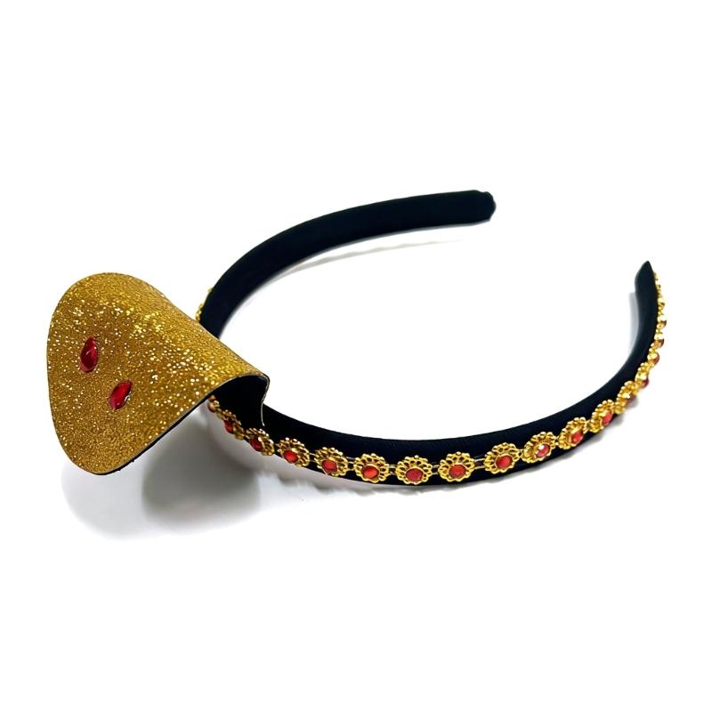 Egyptian Snake Headband Hair Hoop With Glittering Rhinestones For Halloween Costume Party And Themed Event