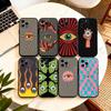 Big Eyes Trendy Print Lines Phone Case For iPhone 17, 16,15,14,13,12,11 Plus,Pro Max, Others Soft Black Cover