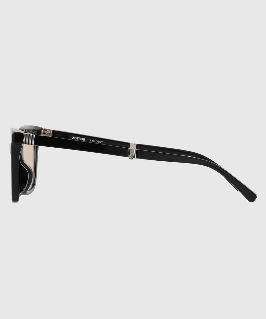 Tuditeo Arc Unisex Oversized Square Retro Foldable Sunglasses C4 Black Brown