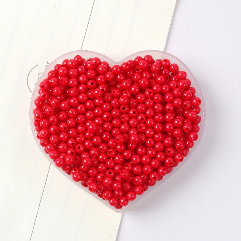 42-Color Acrylic Solid Color Round Beads Rice Beads Handmade Diy Beaded Loose Beads Bracelet Necklace Jewelry Material 3/4Mm