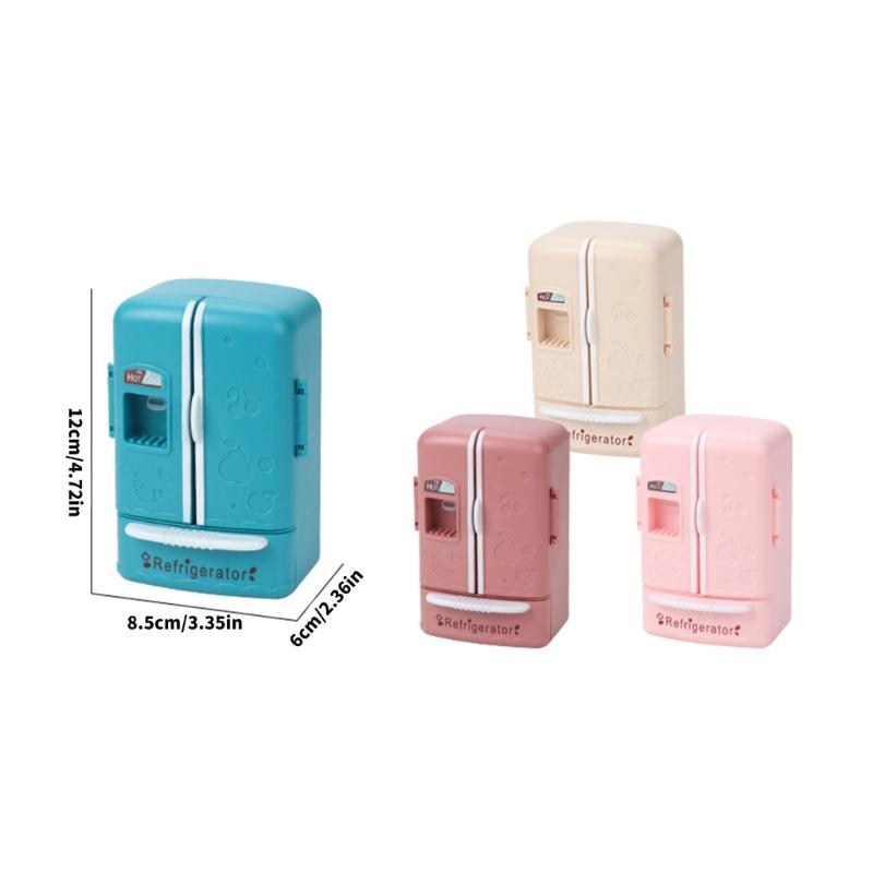Tiny Simulation Refrigerator For Doll house collector Safe Friendly ABS Construction Enhances Pretend Play Scenarios