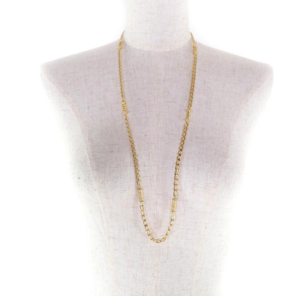 Excellent CELINE Necklace Triomphe 2-way Gold-colored Twist Motif Gold Women Used