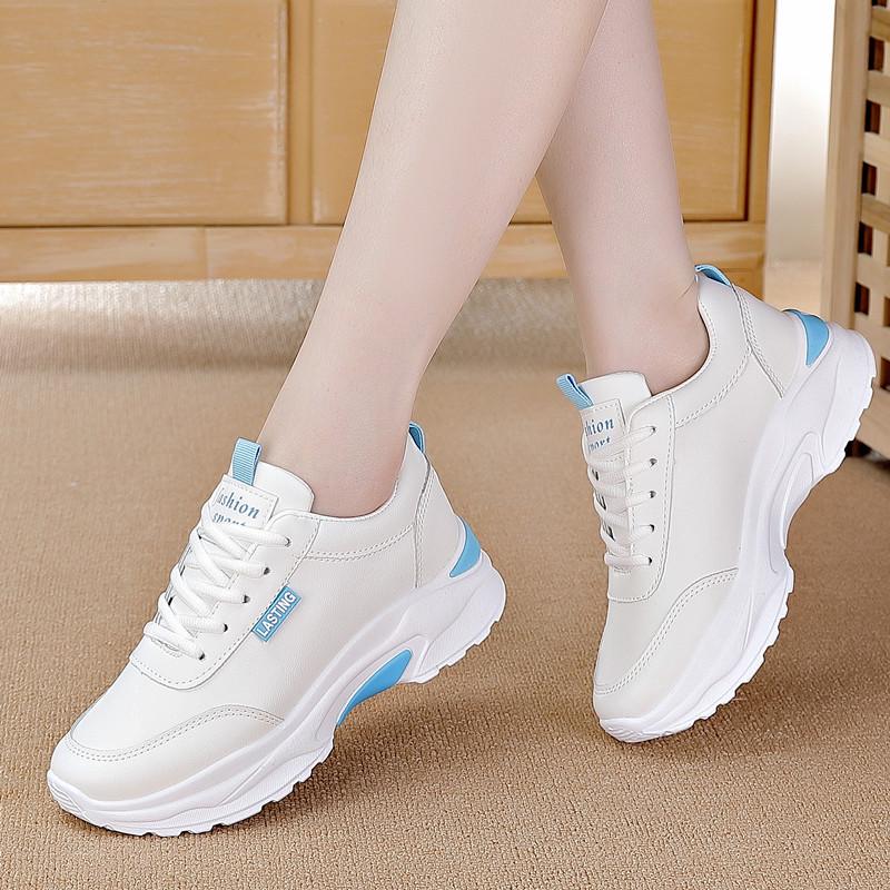Women's 2025 Autumn Sporty Low-Top Breathable Running Shoes - Leather Upper & Thick Sole