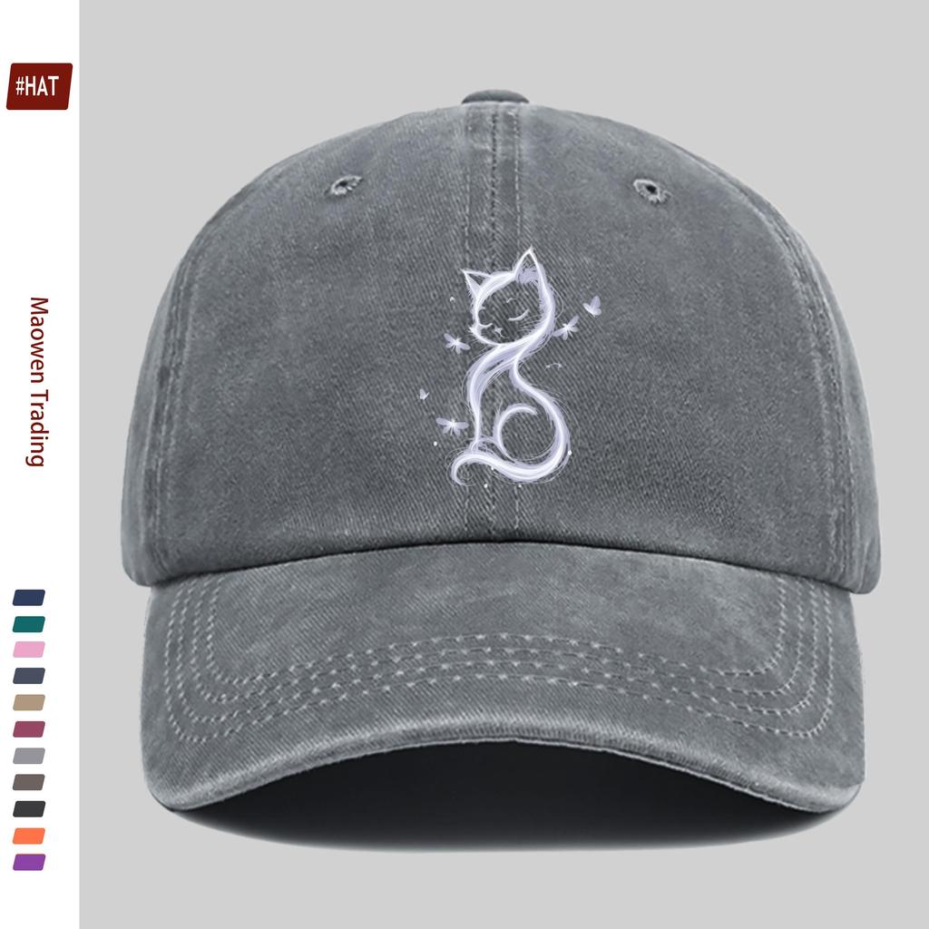pc Elegant Cat Print Baseball Cap Spring Summer Autumn Suitable Sun Hat Comfortable And Lightweight Adjustable Strap Trucke