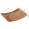 Handwoven Food Plate Plastic Rattan Ellipse Shape Woven Serving Baskets Solid Serving Plate Storage Fruit Vegetable Cake