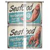 Restauracja z owocami morza Znaki w stylu vintage Przezroczyste zasłony szyfonowe do dekoracji salonu, sypialni, kuchni, okna, woale, tiulowa zasłona
