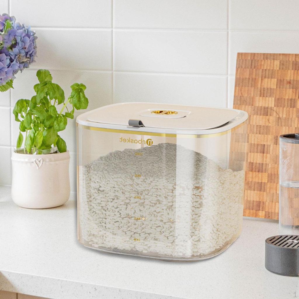 Household Rice Dispenser Airtight Storage Bin Leakproof Sealed Dry Food Container Grade