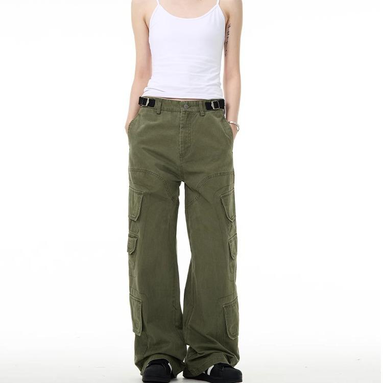 American retro multi-pocket design overalls men's and women's vibe loose casual versatile trousers tide