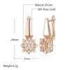 Roségoldfarbene Kristall-Blumen-Hängeohrringe für Damen, glänzende natürliche Zirkon-Accessoires, täglicher feiner Schmuck