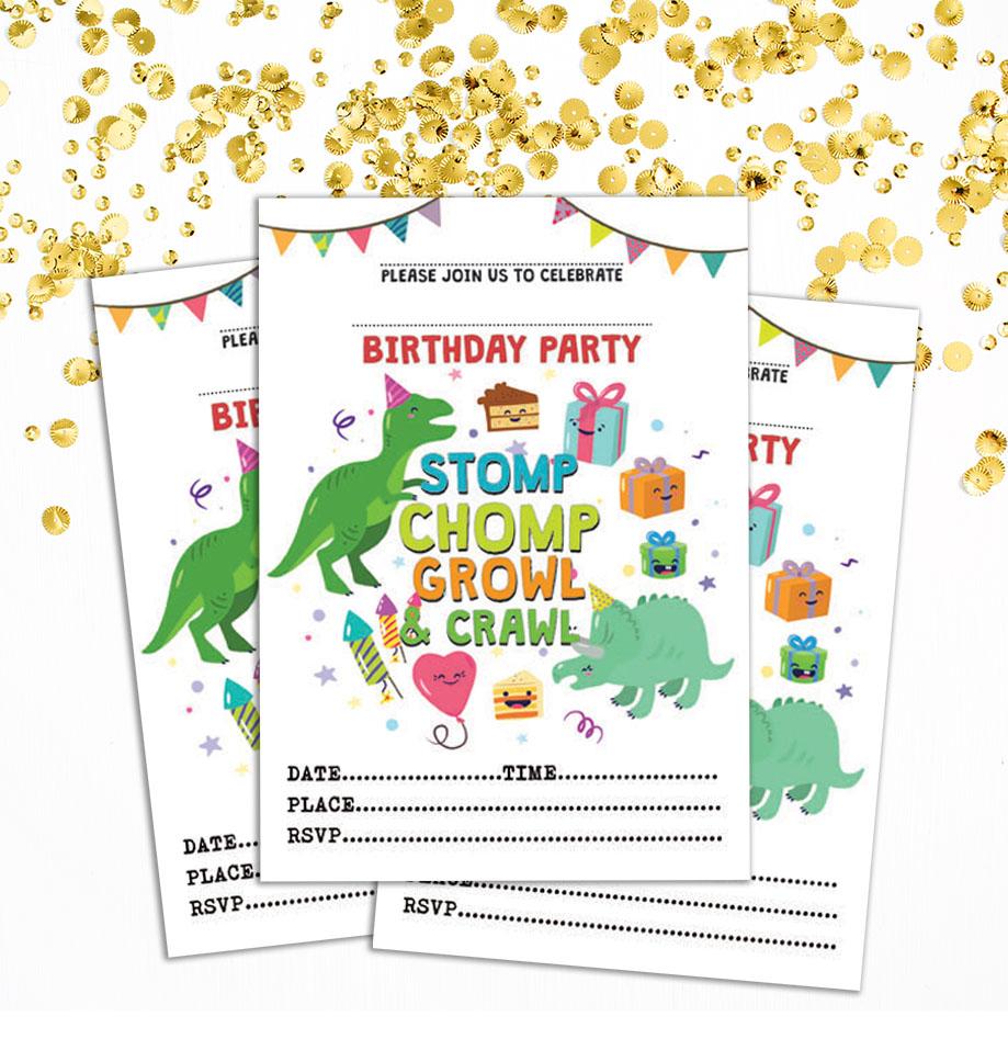 Darling Souvenir White Birthday Invitation Card Printable Fill or Write In Blank Invites Party Supplies Pack Of 28 5 X 7