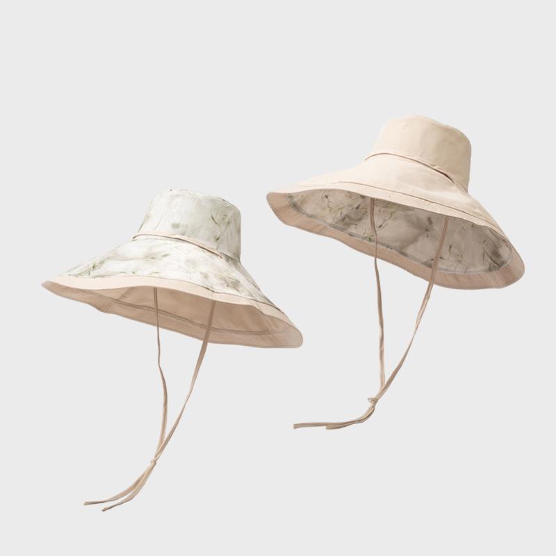 Women's Double-Sided Fisherman's Hat with Big Brim Printed Summer Sun-Protection and Uv-Protection Sun Hat