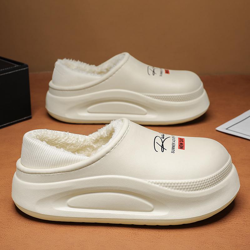 

Мужские тапочки зимние уличные теплые пушистые тапочки 2024 зимние тапочки домашние плюшевые женские хлопковые туфли унисекс зимние хлопковые туфли 36-37 бежевый