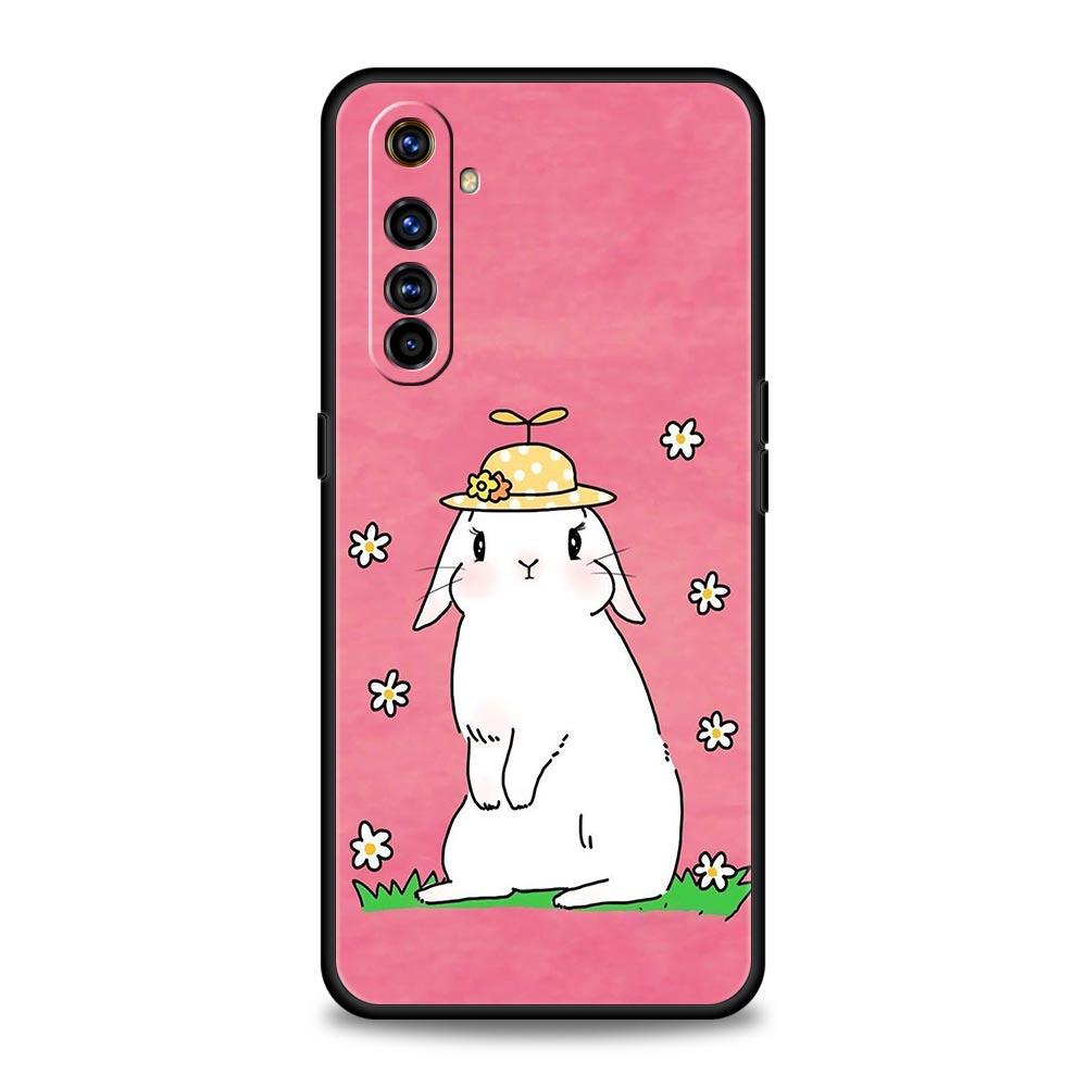 Cute Colorful Rabbit Phone Case For Realme 12 11 10 9 8 5G 7 6 GT5 GT3 GT2 Pro C21 C11 C25 C35 For Realme GT Neo 2 3 3T 5 Cover