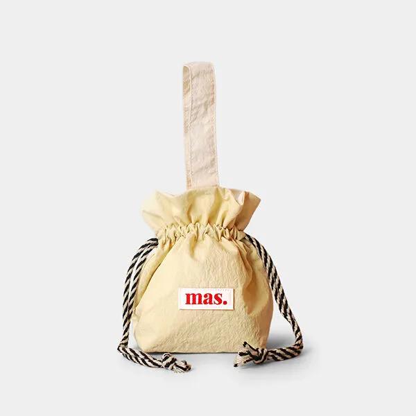 Handle String bag_Solid Light Yellow