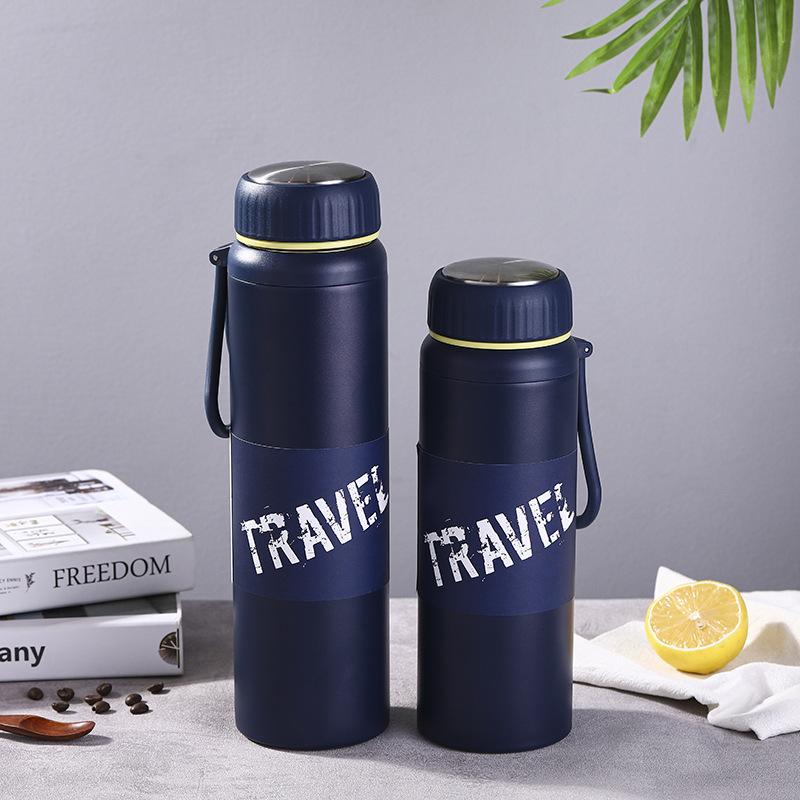 Palme Space Pot with Tea Net Hand Strap Stainless Steel Sports Thermos Cup Cup