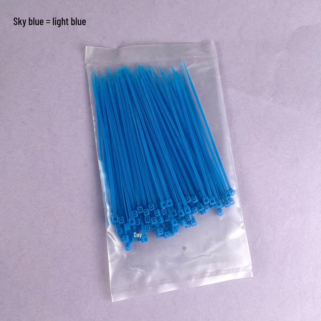 Multi-Color Nylon Zip Ties - 2x100 Pack, Small 2.4mm Wide In Blue, Red, Yellow, Green, Orange, Black, White & Pink