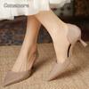 Slip-on Elegant Women's High Heel Pumps Pointed Toe Cover Heel Fashion Heels for Ladies Cut-Out Design Comfortable Dress Shoes