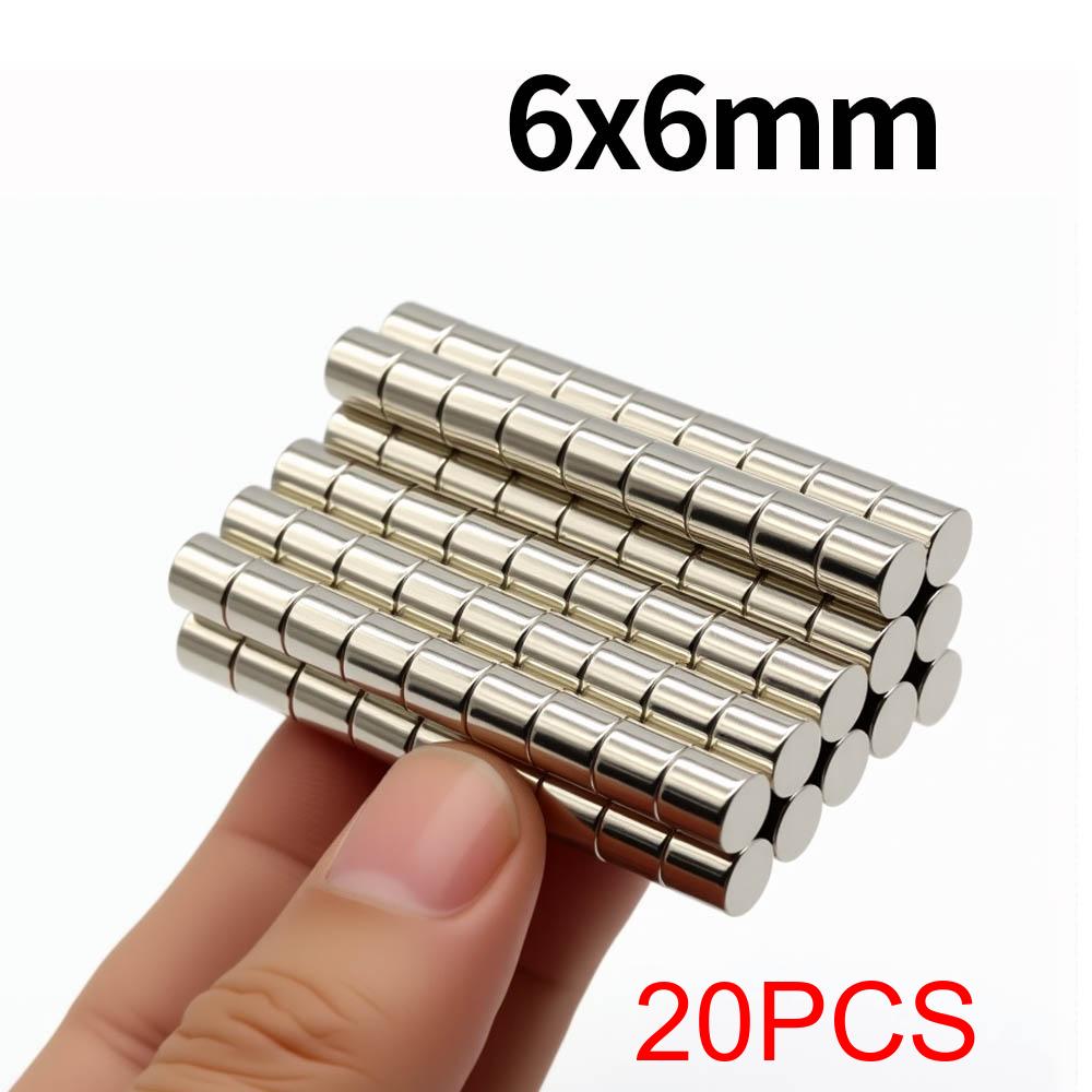 6x6mm Super Silný Neodymový Magnet N35 NdfeB Permanentní Magnetický imanes Kulaté Silné Magnety Magnet na Ledničku