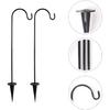 BESPORTBLE Outdoor Shepherds Hooks, 24Inch Garden Stakes In-Ground Shepherds Hook - Metal Hook for Bird Feeders,Hanging Plant