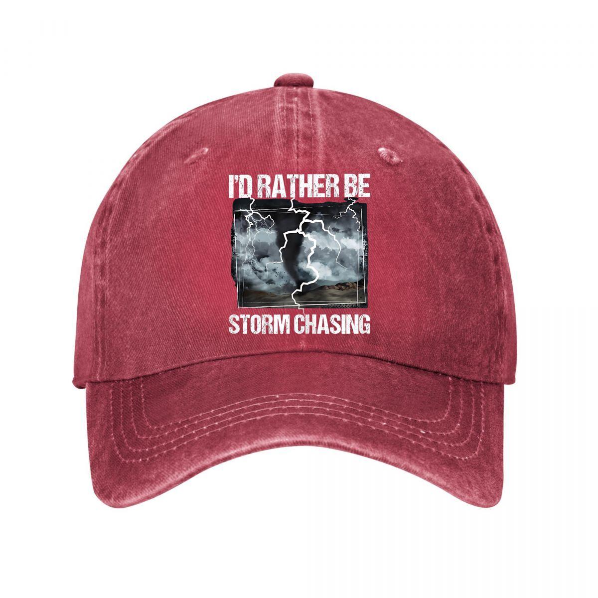 Tornado Thunderstorm Storm Chaser Graphic Baseball Cap Unisex Women Distressed Washed Sun Cap Outdoor Workouts Hat One Size