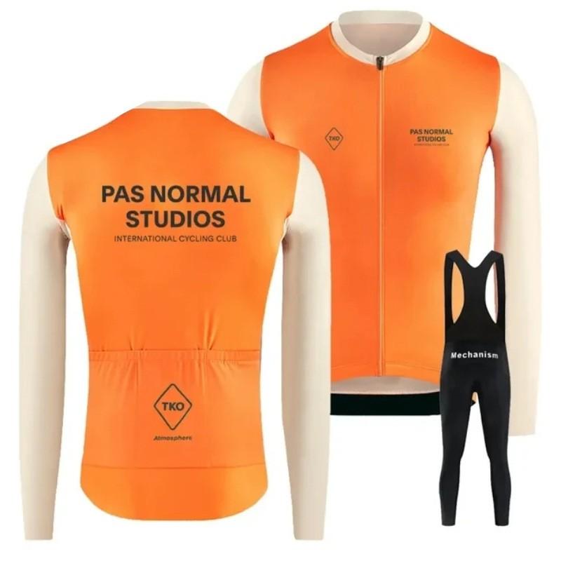 Winter Thermal Cycling Bib Tights With Fleece Lining Long Sleeve Jersey Set Road Bike Riding