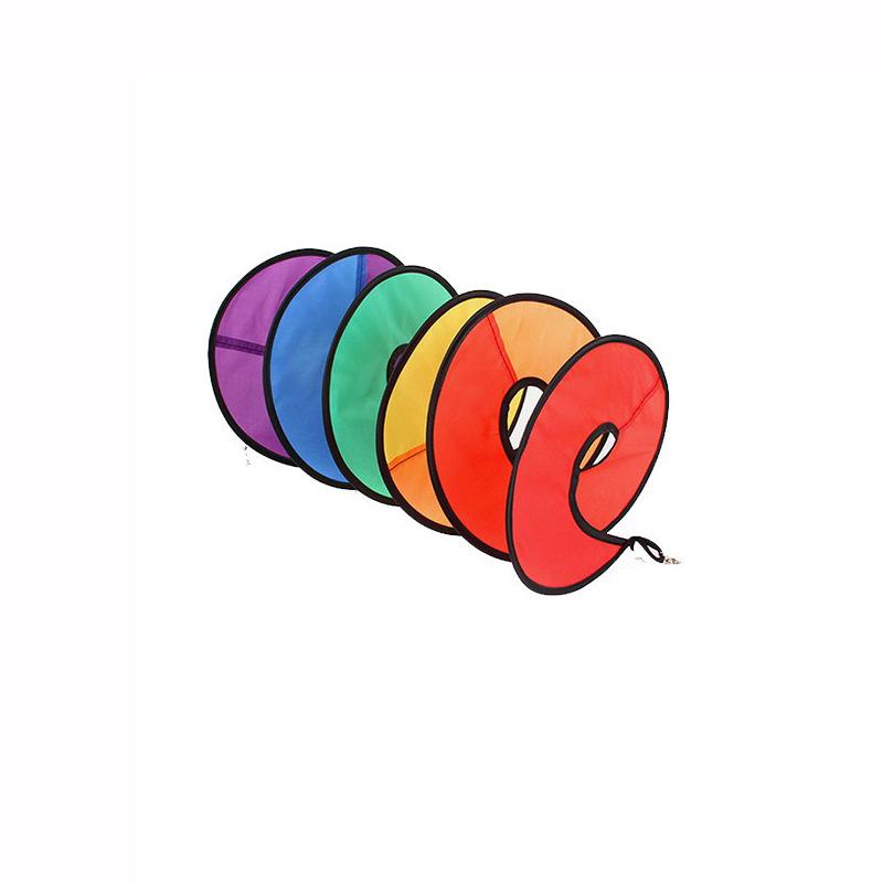 Rainbow Pinwheel Wind Spinner: Colorful Outdoor Camping Tent & Awning Decoration with Children's Rotating Streamer.