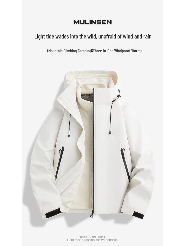 Woodpecker Women's 2025 3-in-1 Windproof Waterproof Jacket for Spring & Autumn Camping and Hiking