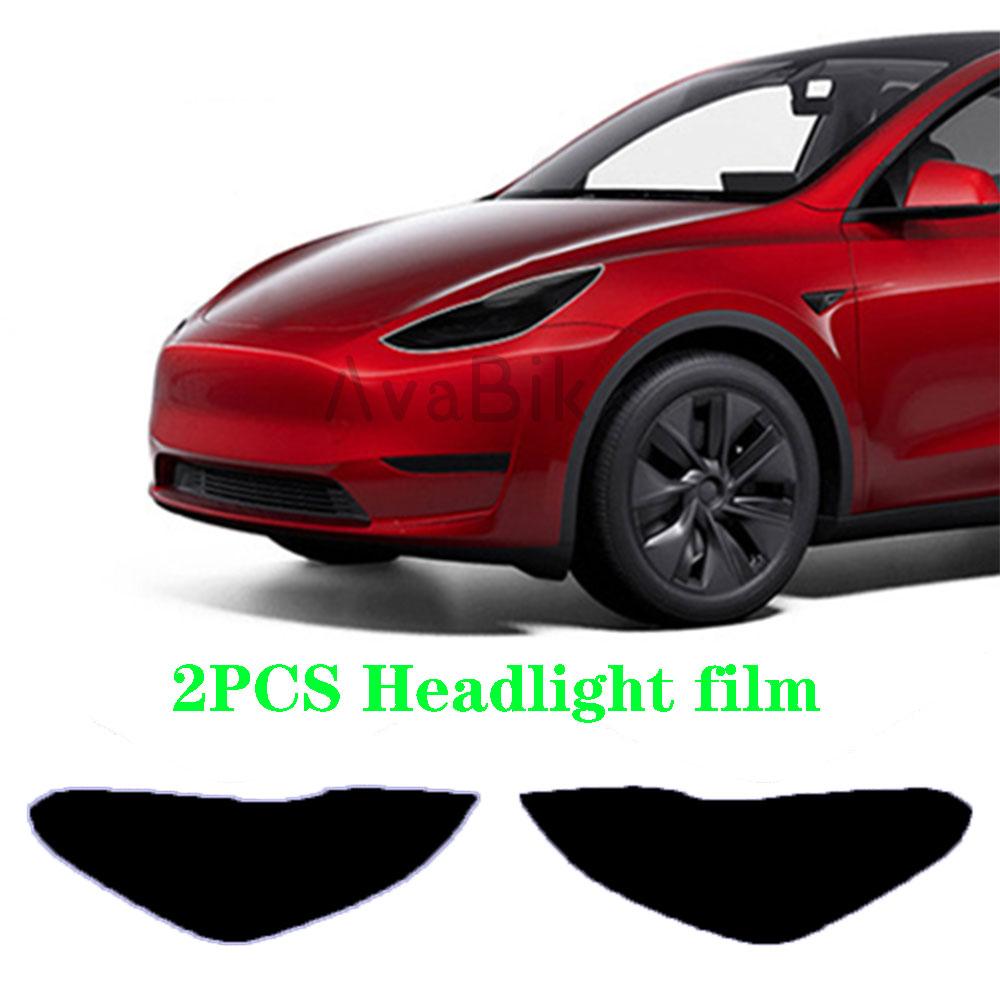 

For Tesla Model 3 Y 2017- TPU Blackened Headlight Taillight mudguard Protective Film Modification Black Color Changing Films Black For Headlight