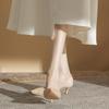 2025 Lente Herfst Nieuwe Dames Stiletto Hakken, Suède Puntige Neus Nude Pumps, Comfortabele Veelzijdige Elegante Schoenen XCY-RM-357