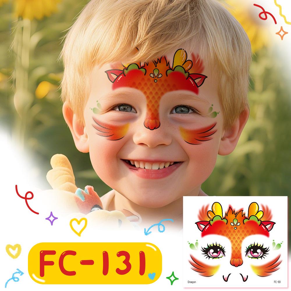 Ruikalong Temporary Cartoon Animal Face Tattoo Stickers for Kids 105*120mm