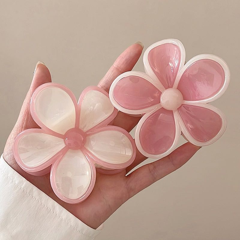 3 Pcs Large Classic Design Hair Claw Clips Flower Acrylic Fashion Headwear Barrette,Sweet Hair Accessories for Women Gift