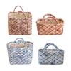 Cotton Boho Tote Organizer Large Capacity Portable Storage Bag Collapsible Laundry Hamper for Picnic Shopping Travel Car Bedroom