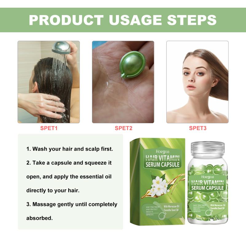 Hair Serum Keratin Complex Vitamin Capsule Oil Restore and Repair Damaged Hair Enriched with Natural Extract for Daily Use