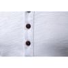 Men's Summer Hip Hop Streetwear Solid Color T-Shirts Bamboo-Handled Henry Collar Casual Button Short Sleeve Top Tees