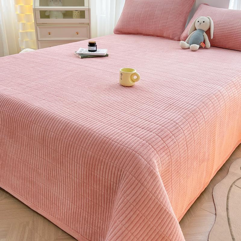 Thickened Milk Velvet Bed Cover for Autumn and Winter, Warm Cotton Bed Sheet with Velvet Mattress, Tatami Bedding