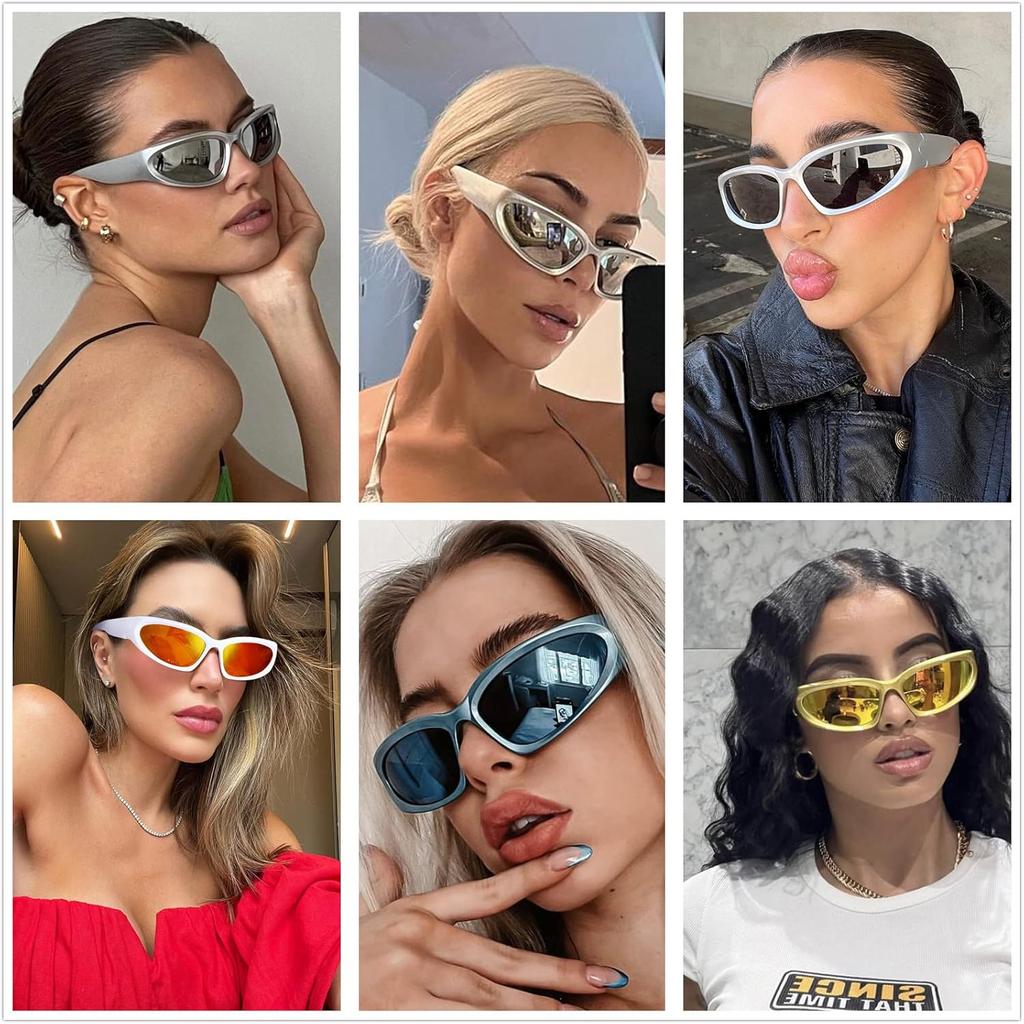 LASPOR Wrap Around Sport Sunglasses for Women Men Sport Shades Glasses Y2K Sunglasses