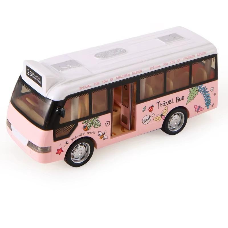 School Bus Toys Cars Die Cast Little Cars City Bus with Sound and Light Up Friction Powered Cars Play Toys Gift for Kids