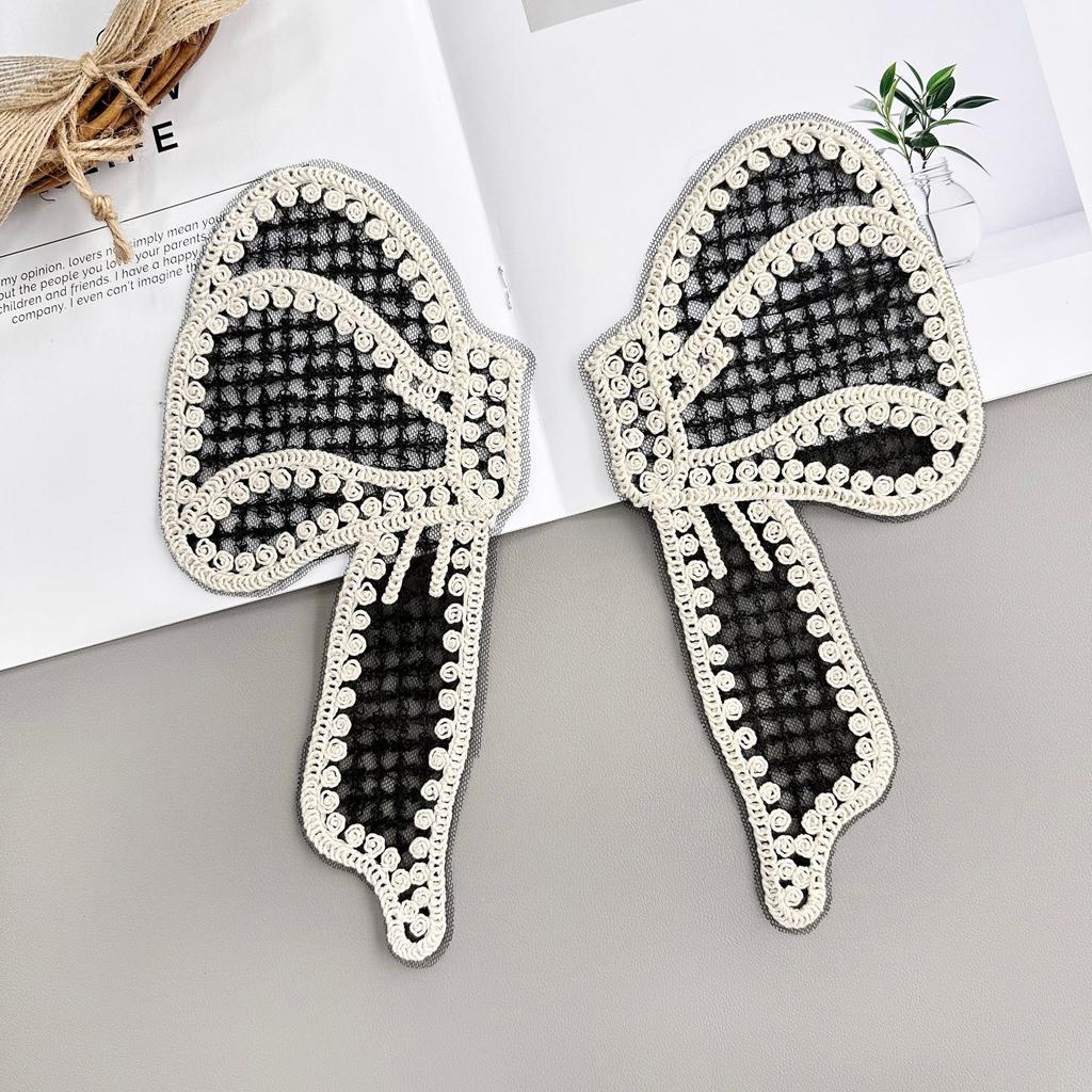 Big Bow Diy Clothing Handmade Accessories Neckline Accessories Cardigan Lace Decorative Patch Cloth Sticker