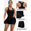CHARMLEAKS Tennis Dress for Women Workout Dress with Built-in Bra & Shorts Pockets Athletic Dress for Exercise Golf Dresses