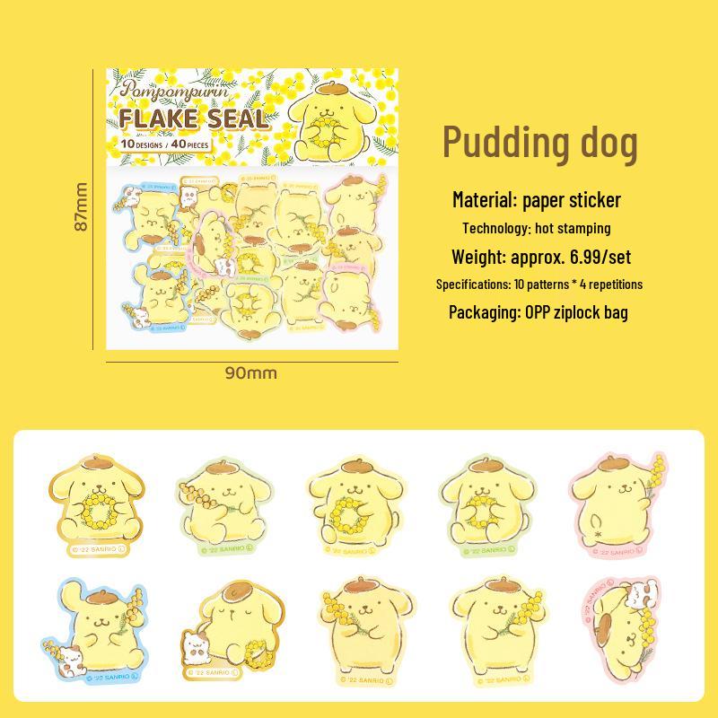 

Sanrio Cartoon Hot Stamping Decorative Stickers for DIY Journals & Albums - 40 Sheets/Pack