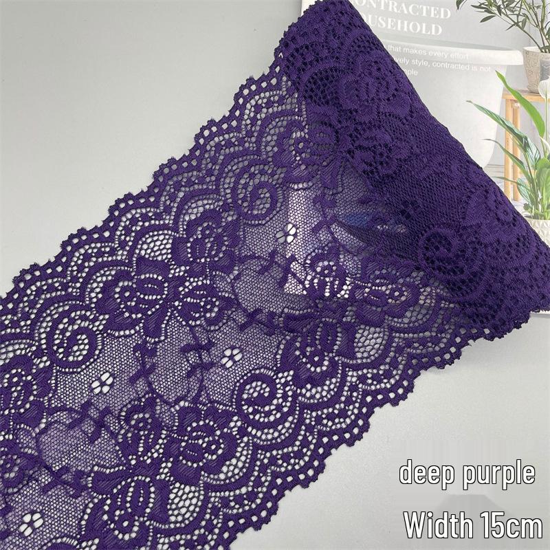 15cm Colorful Soft Elastic Lace Trim for Lingerie and Skirt Hem