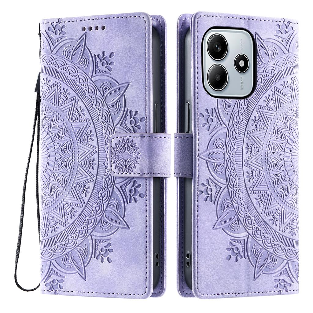 Styl 018 Etui dla Xiaomi Redmi Note 14 5G z nadrukowanym totemem, skórzane etui portfelowe w dotyku skóry