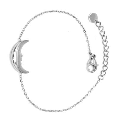 [Q8724] - Silver 'Luna' Steel Designer Bracelet - 17x10 Mm