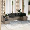 Vidaxl 6-Cz. Set di Mobili da Giardino con Cuscini, Grigio, Polyrattan